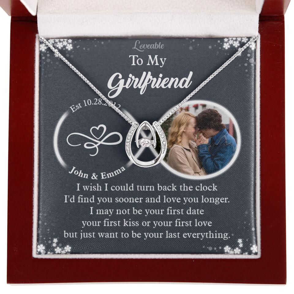 Personalized Valentine Gifts - I Wish I Could Turn Back The Clock Personalized Necklace