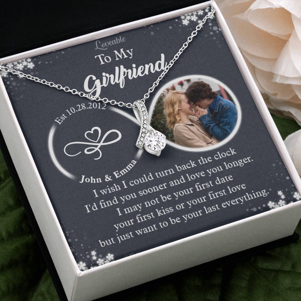 Personalized Valentine Gifts - I Wish I Could Turn Back The Clock Personalized Necklace