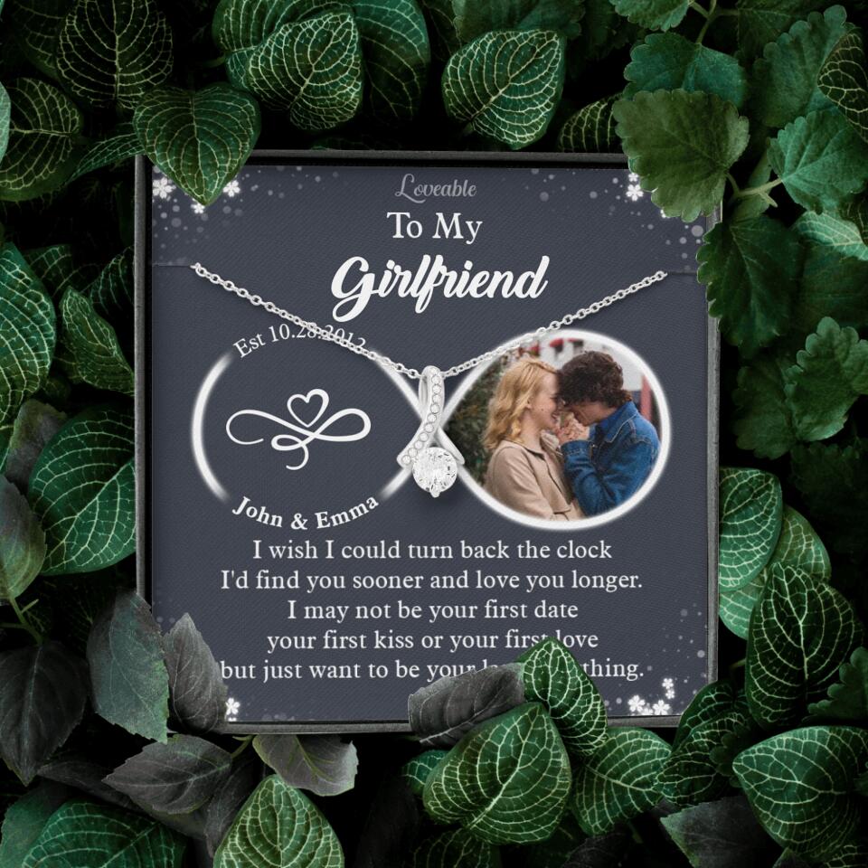 Personalized Valentine Gifts - I Wish I Could Turn Back The Clock Personalized Necklace