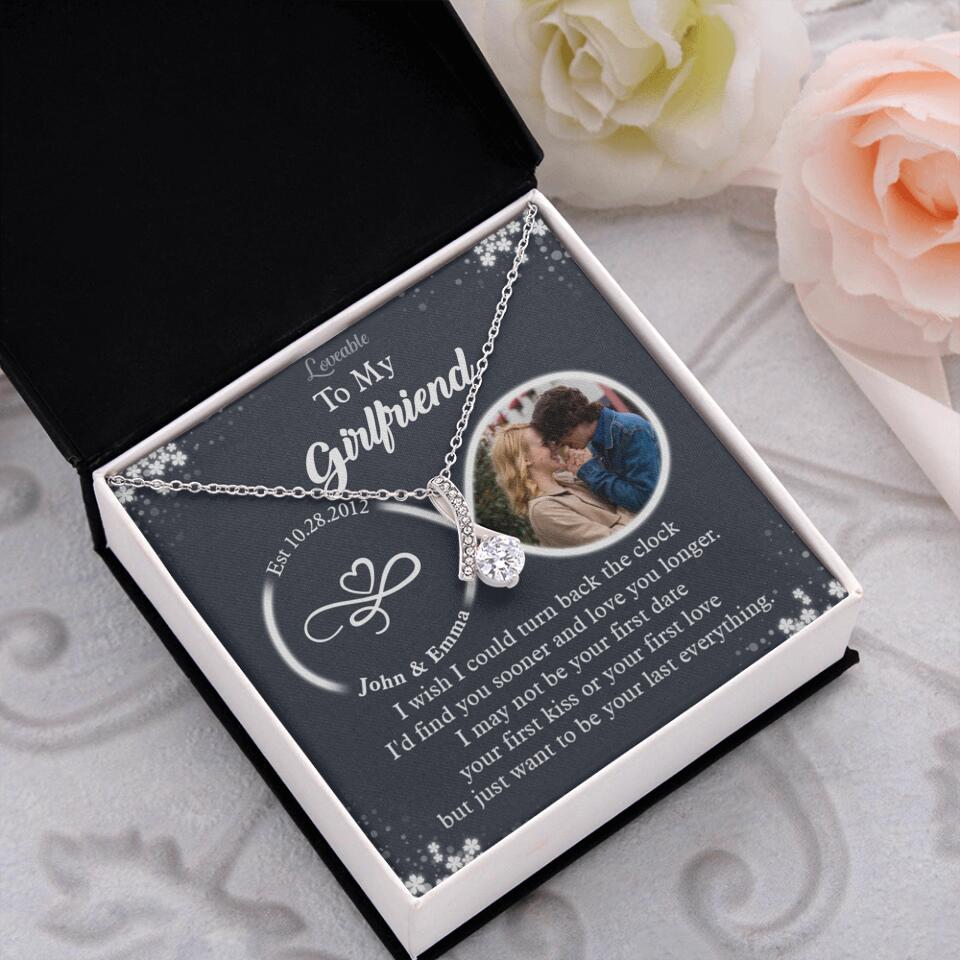 Personalized Valentine Gifts - I Wish I Could Turn Back The Clock Personalized Necklace