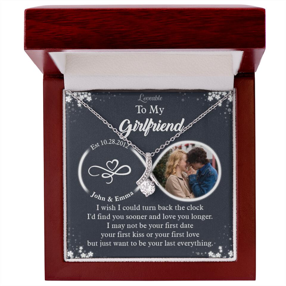 Personalized Valentine Gifts - I Wish I Could Turn Back The Clock Personalized Necklace