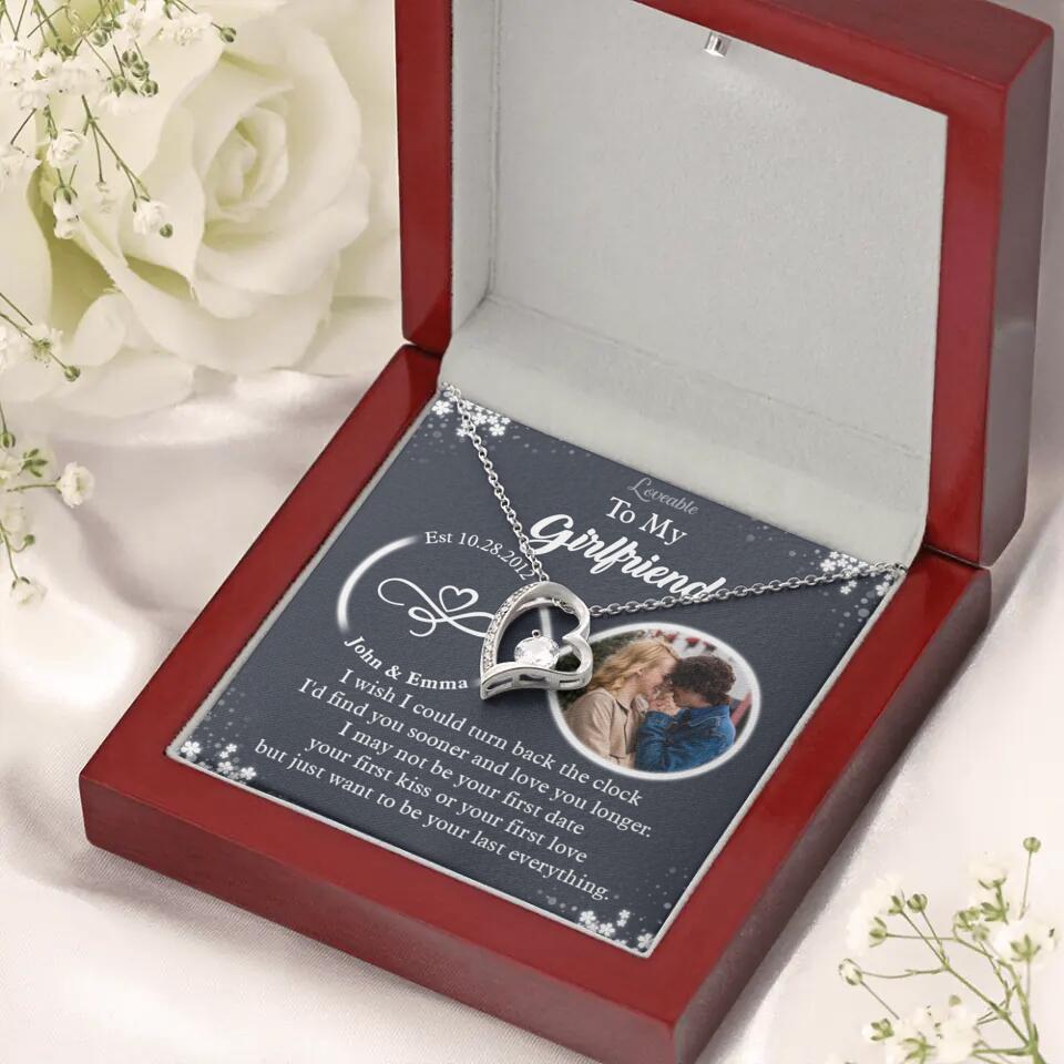 Personalized Valentine Gifts - I Wish I Could Turn Back The Clock Personalized Necklace