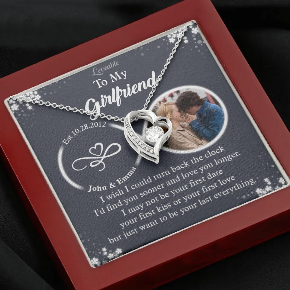Personalized Valentine Gifts - I Wish I Could Turn Back The Clock Personalized Necklace