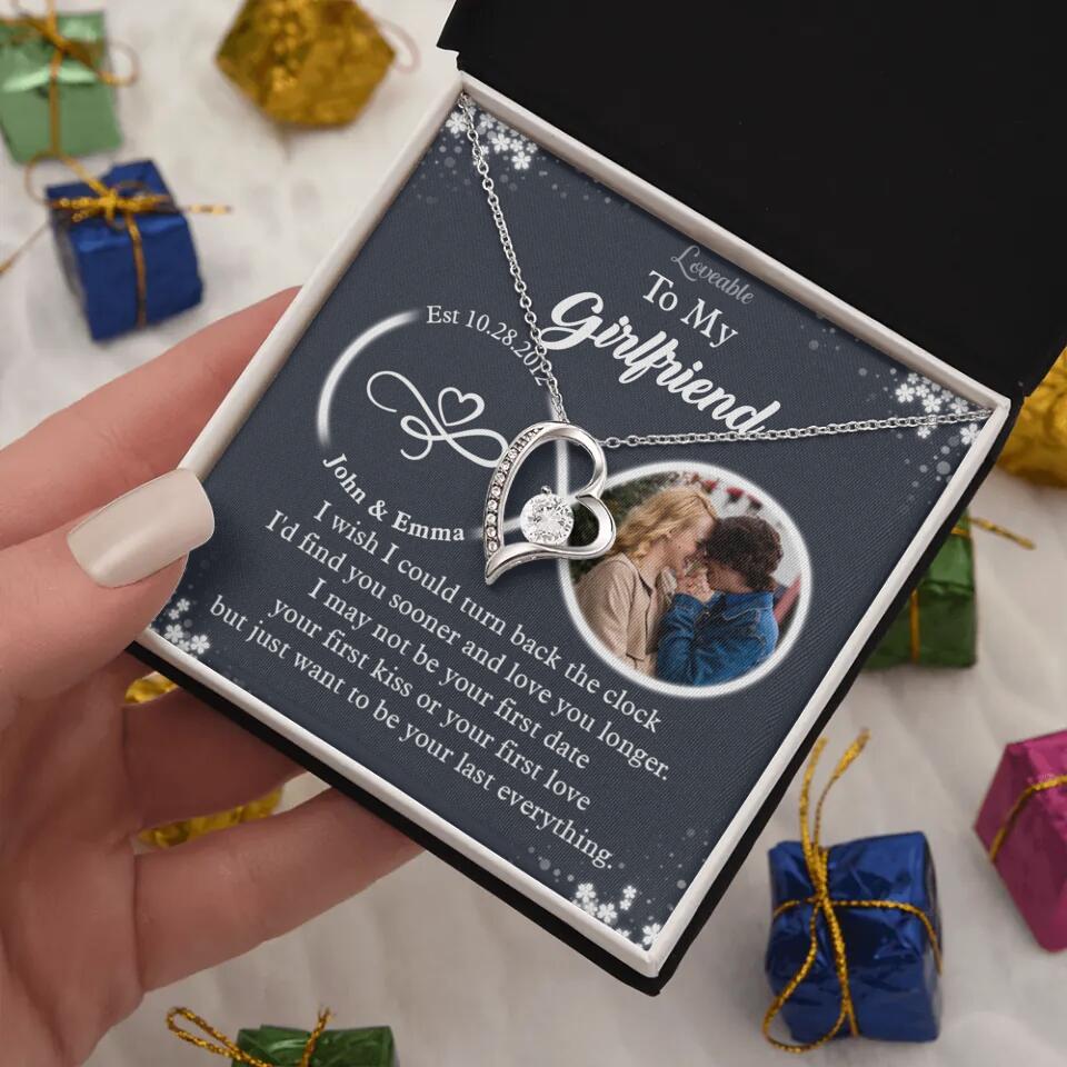 Personalized Valentine Gifts - I Wish I Could Turn Back The Clock Personalized Necklace