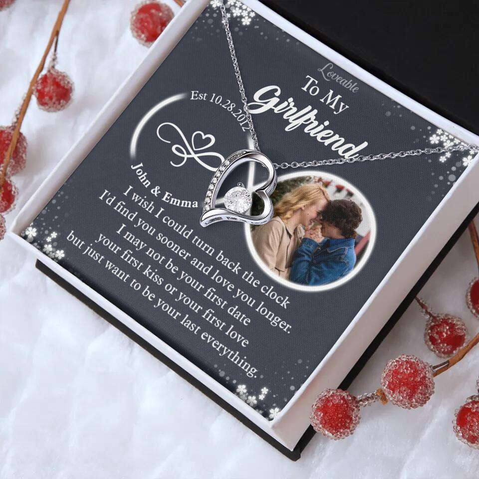 Personalized Valentine Gifts - I Wish I Could Turn Back The Clock Personalized Necklace