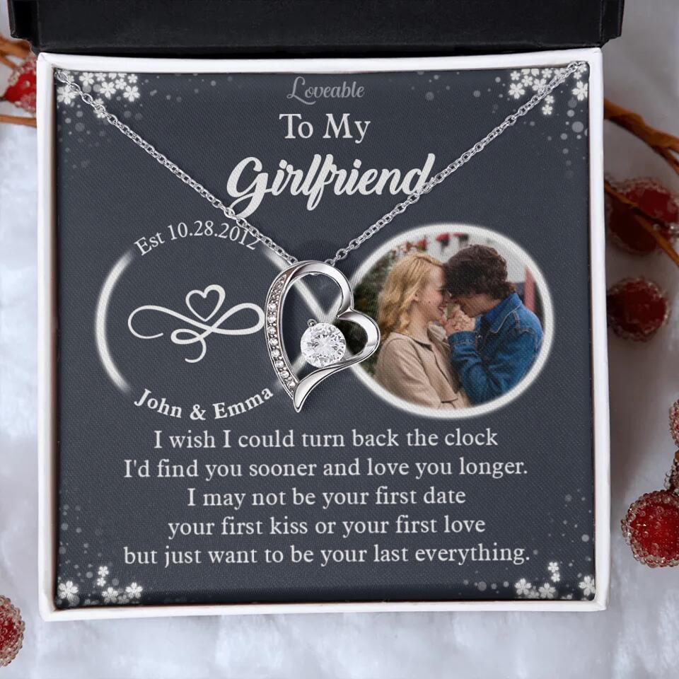 Personalized Valentine Gifts - I Wish I Could Turn Back The Clock Personalized Necklace