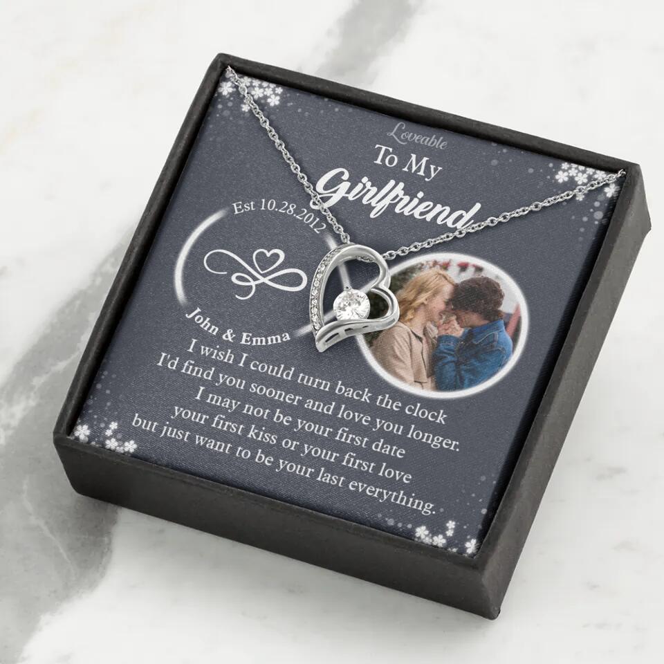 Personalized Valentine Gifts - I Wish I Could Turn Back The Clock Personalized Necklace