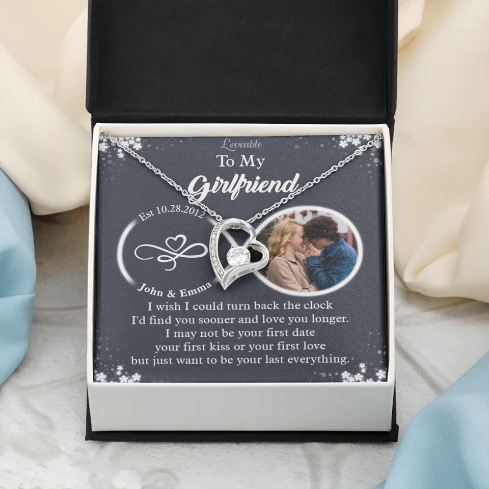 Personalized Valentine Gifts - I Wish I Could Turn Back The Clock Personalized Necklace