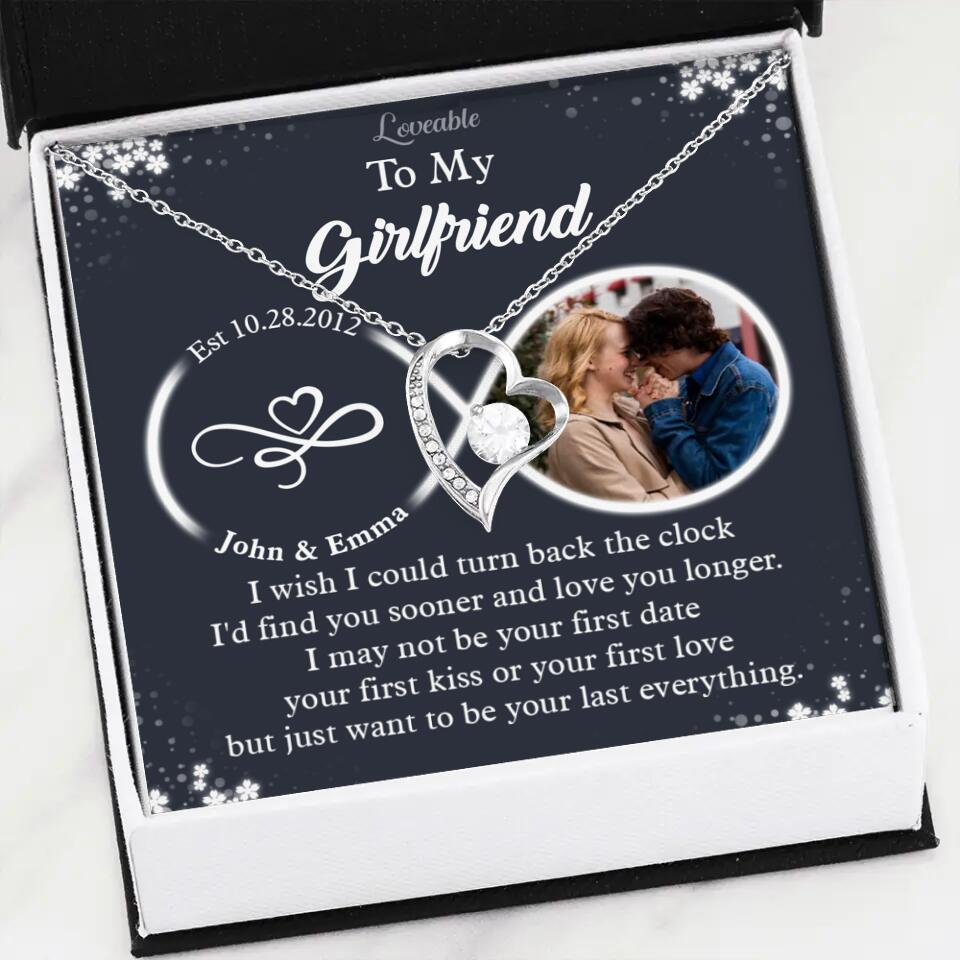 Personalized Valentine Gifts - I Wish I Could Turn Back The Clock Personalized Necklace