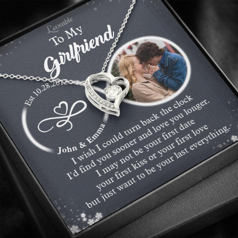 Personalized Valentine Gifts - I Wish I Could Turn Back The Clock Personalized Necklace