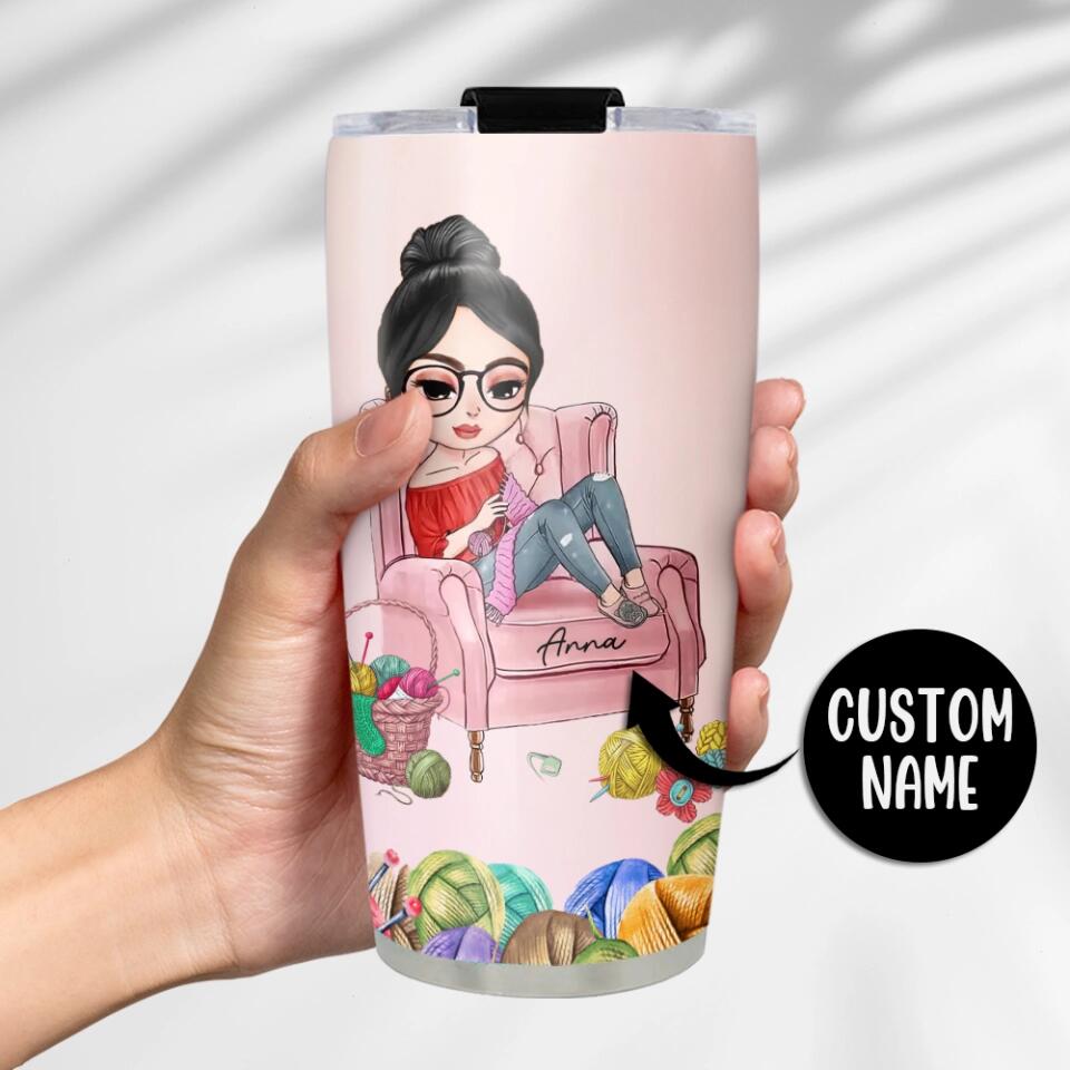Crocheting Yarns, Things I Do in My Spare Time - Personalized Tumbler - Birthday Gift for Crocheter