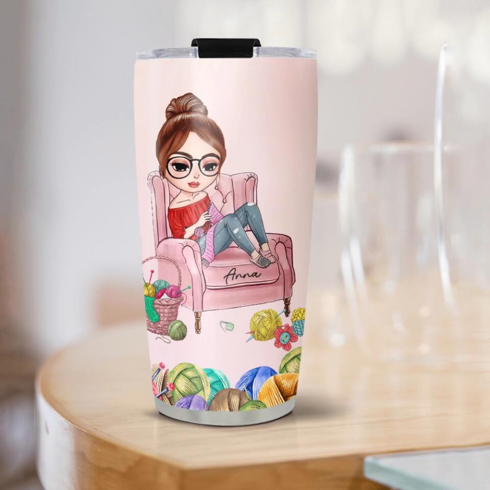 Crocheting Yarns, Things I Do in My Spare Time - Personalized Tumbler - Birthday Gift for Crocheter