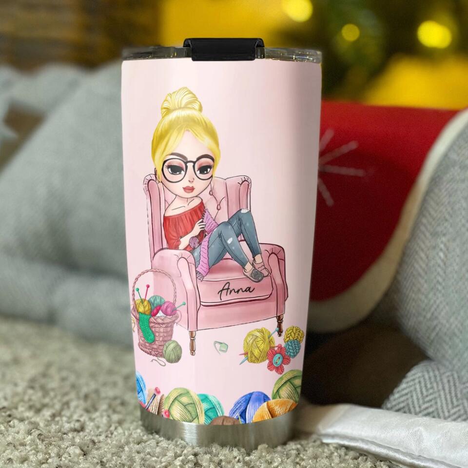 Crocheting Yarns, Things I Do in My Spare Time - Personalized Tumbler - Birthday Gift for Crocheter