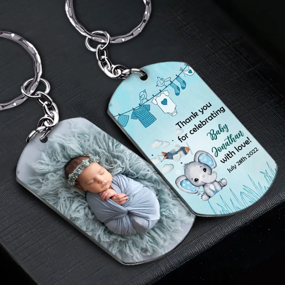 Thank You For Celebrating Baby With Love - Personalized Keychain Steel