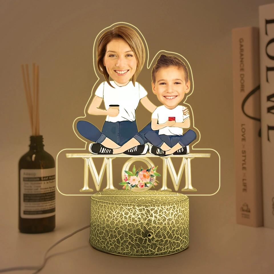 Mom And Kid At A Happy Place Personalized Printed Night Light