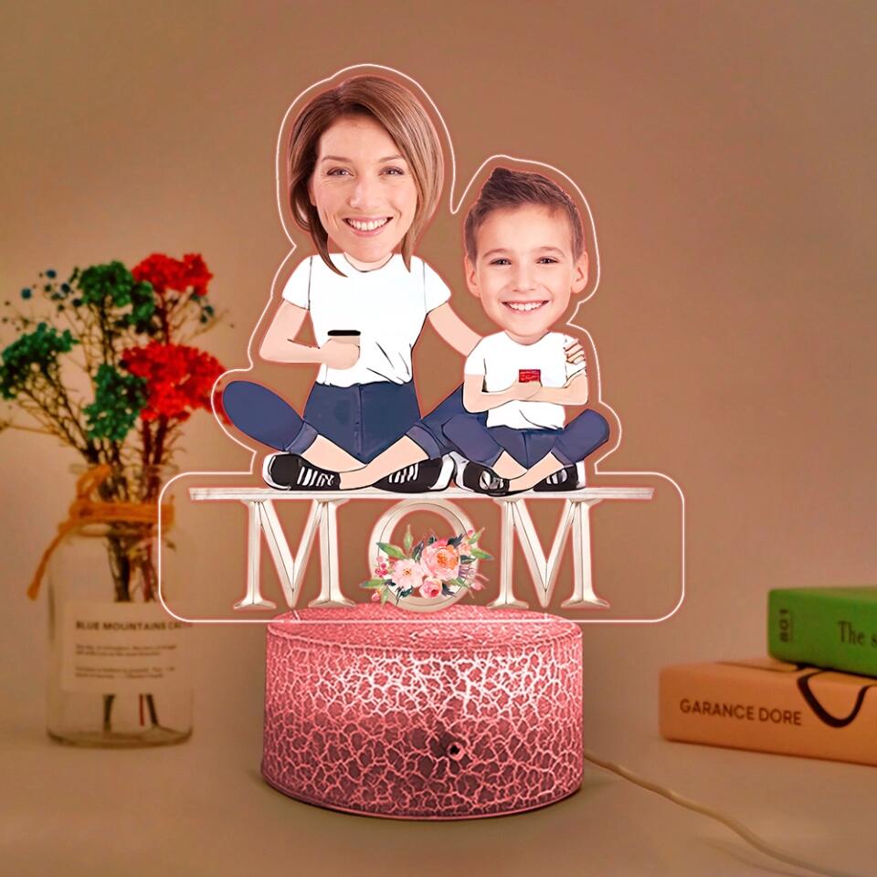 Mom And Kid At A Happy Place Personalized Printed Night Light