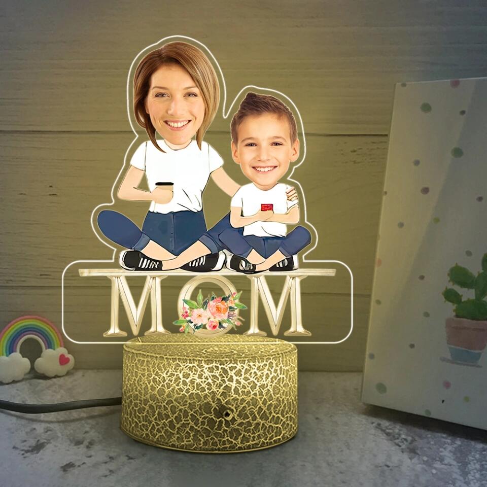 Mom And Kid At A Happy Place Personalized Printed Night Light