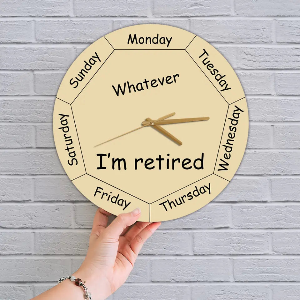 Whatever You&#39;re Late Anyway Oval Beige - Wooden/Acrylic Wall Clock