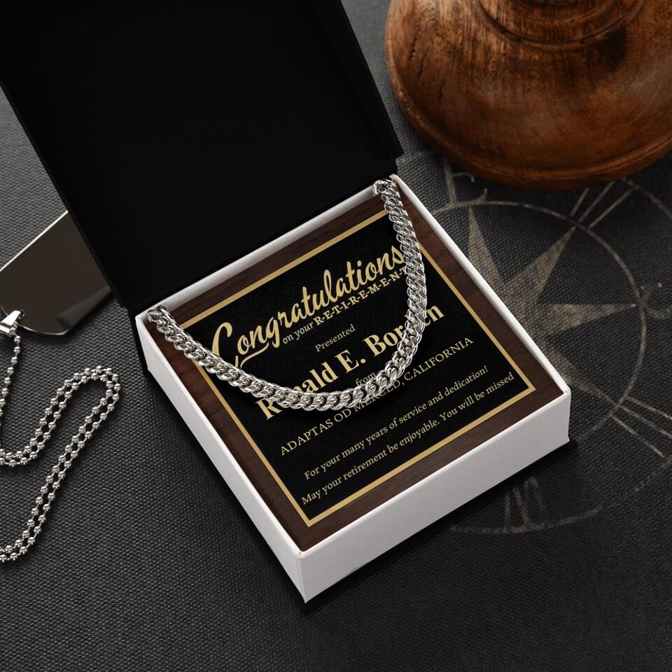 Congratulation on Your Retirement - May Your Retirement be Enjoyable - Personalized Necklace - Retirement Gift for Mentor Boss Coworker