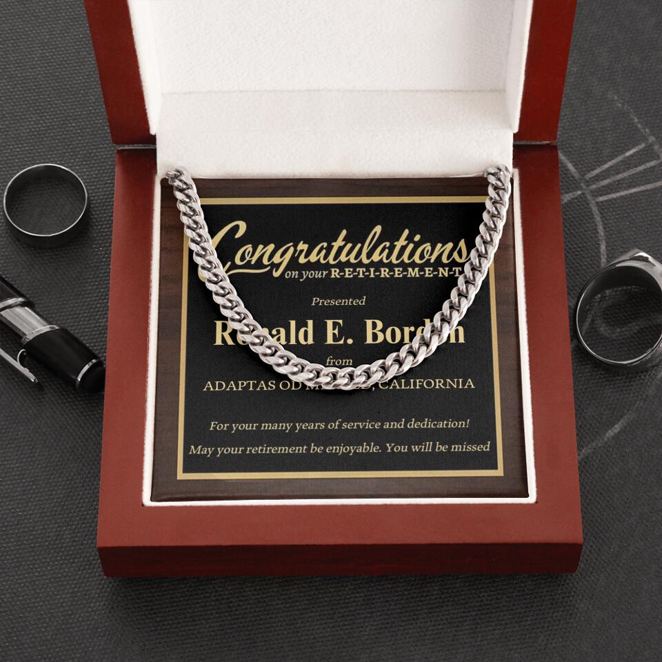 Congratulation on Your Retirement - May Your Retirement be Enjoyable - Personalized Necklace - Retirement Gift for Mentor Boss Coworker