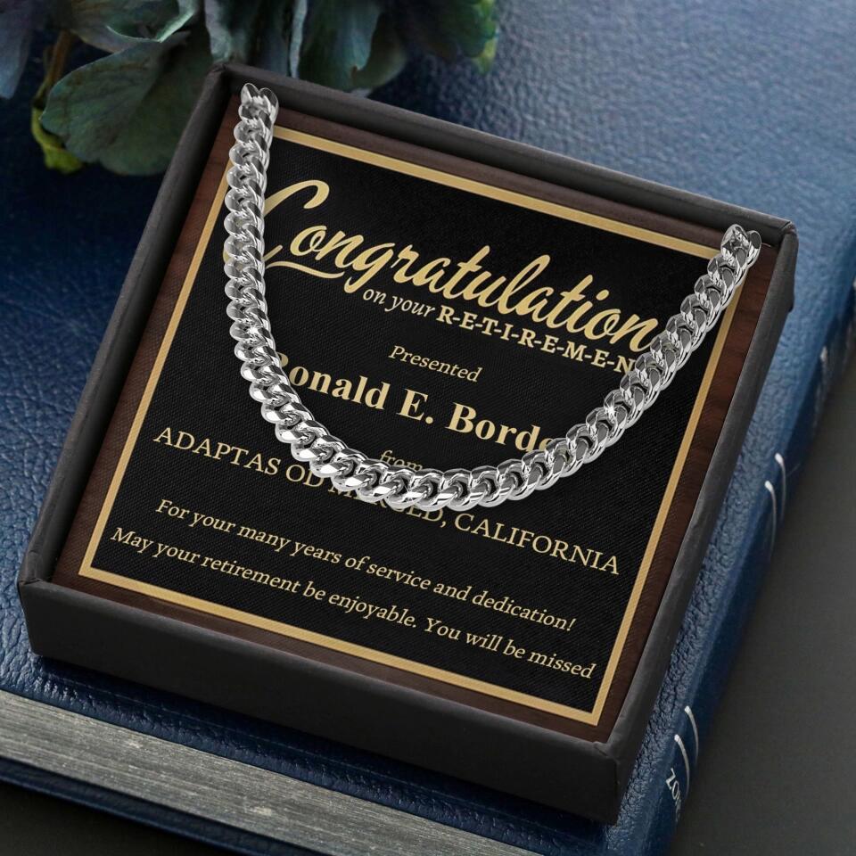Congratulation on Your Retirement - May Your Retirement be Enjoyable - Personalized Necklace - Retirement Gift for Mentor Boss Coworker