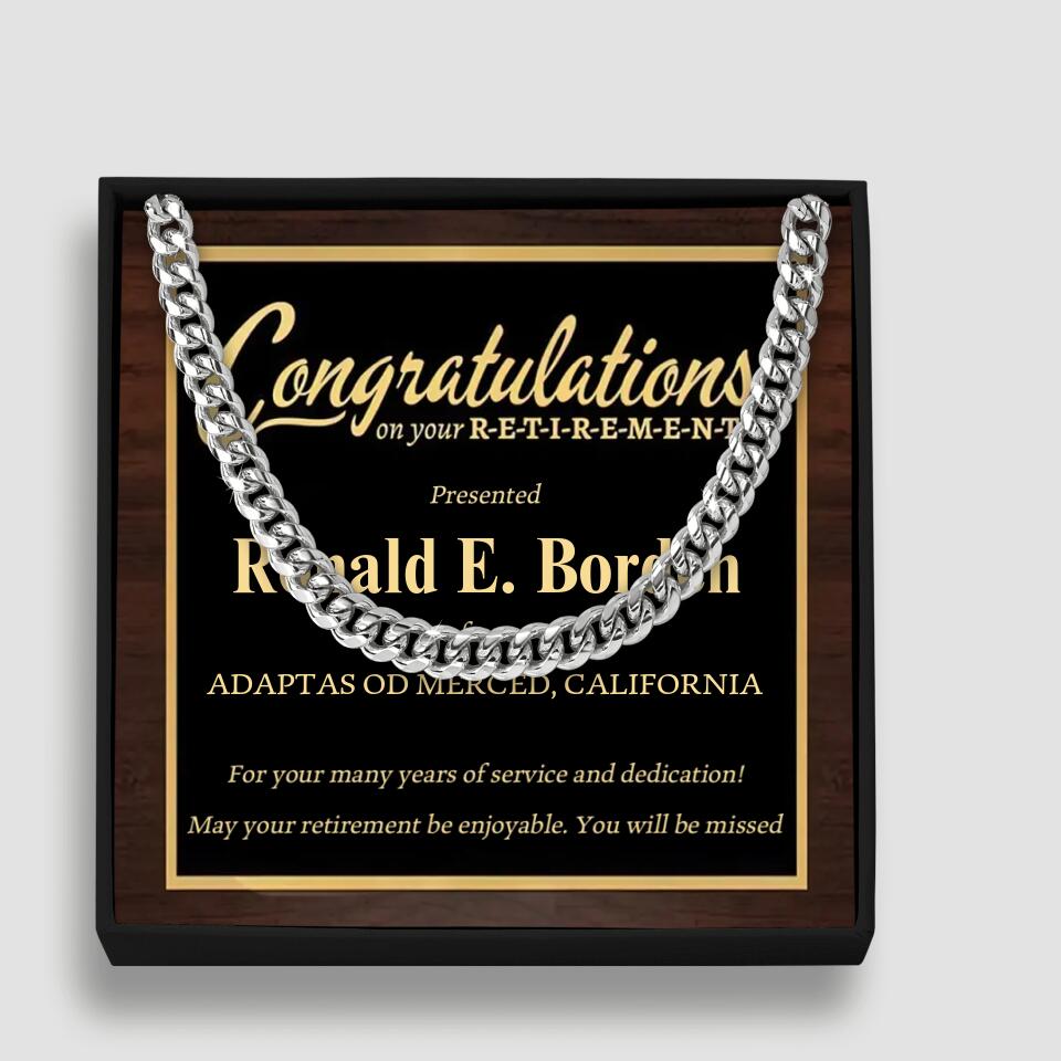 Congratulation on Your Retirement - May Your Retirement be Enjoyable - Personalized Necklace - Retirement Gift for Mentor Boss Coworker