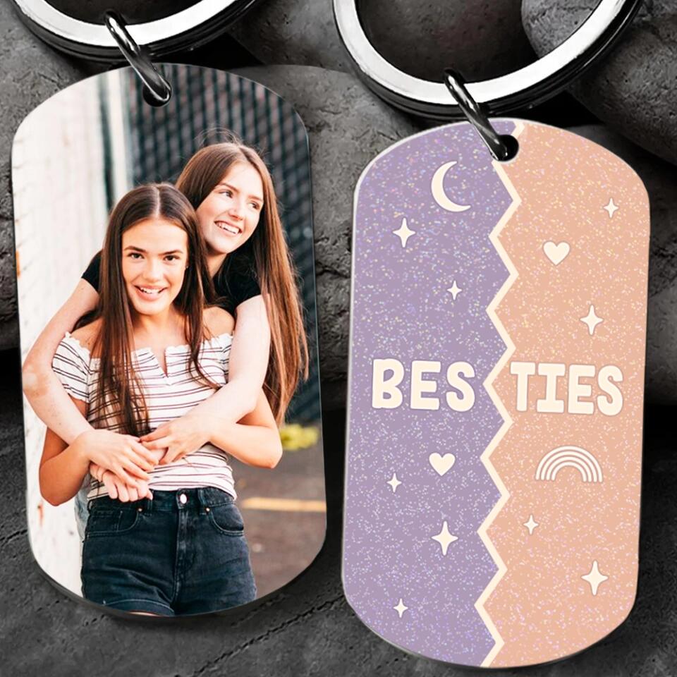 You Are My Bestie - Personalized Upload Photo Keychain - Gift for Best Friend, Anniversary Gift For Friends