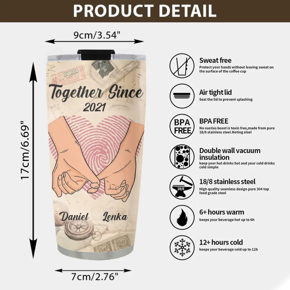 Personalized Valentine Gifts - You Complete Me Personalized 20oz Stainless Tumbler