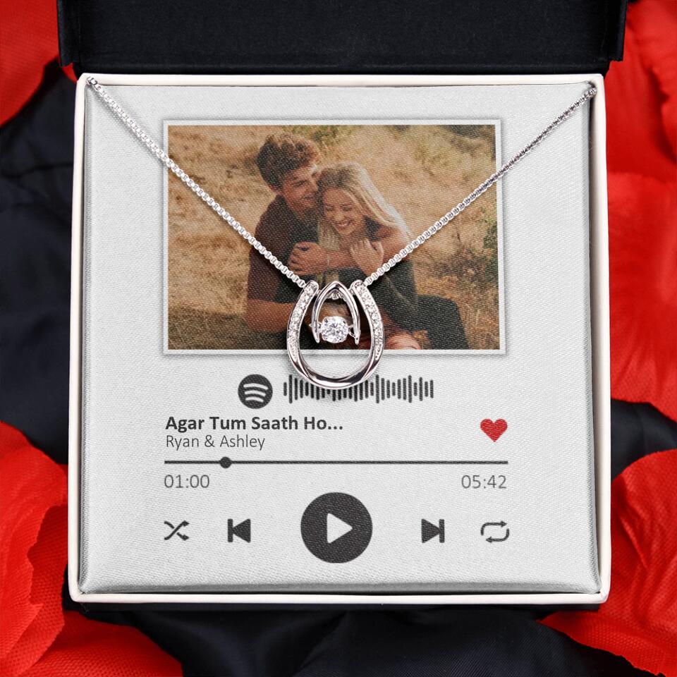 Custom Song Photo Necklace Gift For Her, Girlfriend, Wife On Anniversary