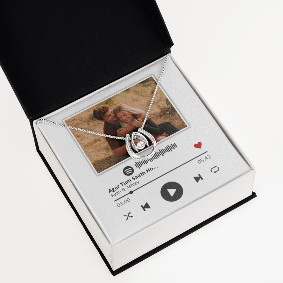 Custom Song Photo Necklace Gift For Her, Girlfriend, Wife On Anniversary