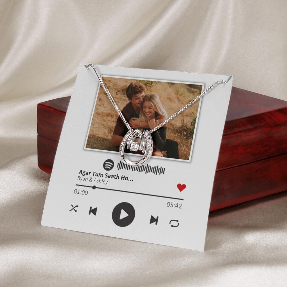 Custom Song Photo Necklace Gift For Her, Girlfriend, Wife On Anniversary