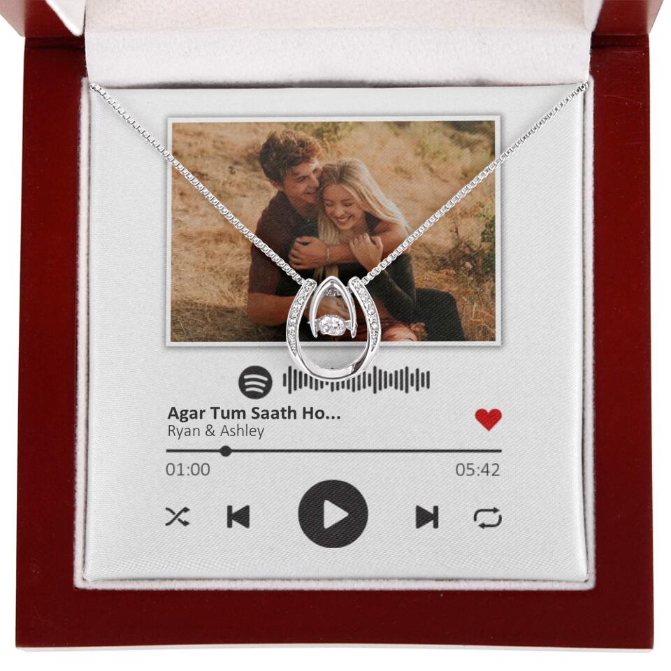 Custom Song Photo Necklace Gift For Her, Girlfriend, Wife On Anniversary