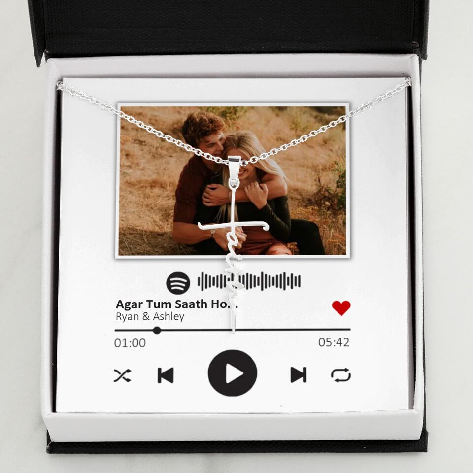 Custom Song Photo Necklace Gift For Her, Girlfriend, Wife On Anniversary