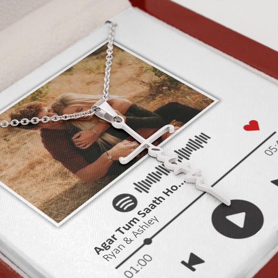 Custom Song Photo Necklace Gift For Her, Girlfriend, Wife On Anniversary