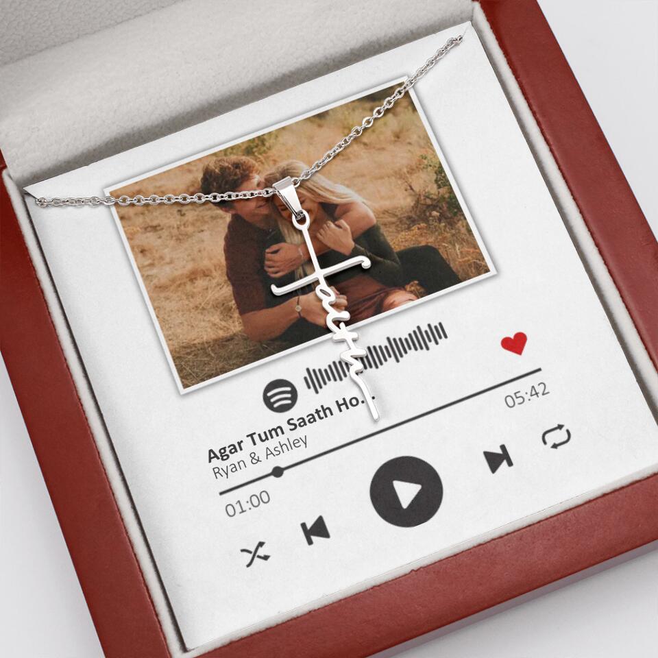 Custom Song Photo Necklace Gift For Her, Girlfriend, Wife On Anniversary