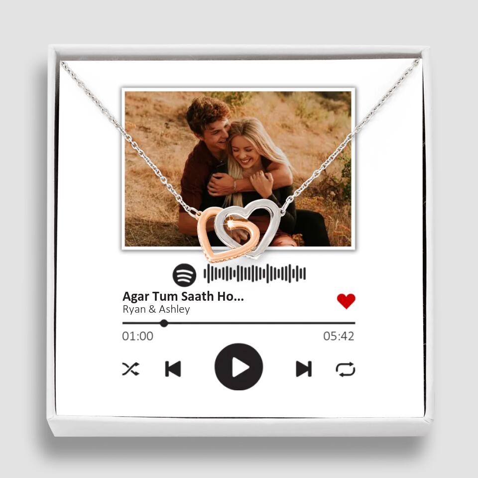 Custom Song Photo Necklace Gift For Her, Girlfriend, Wife On Anniversary