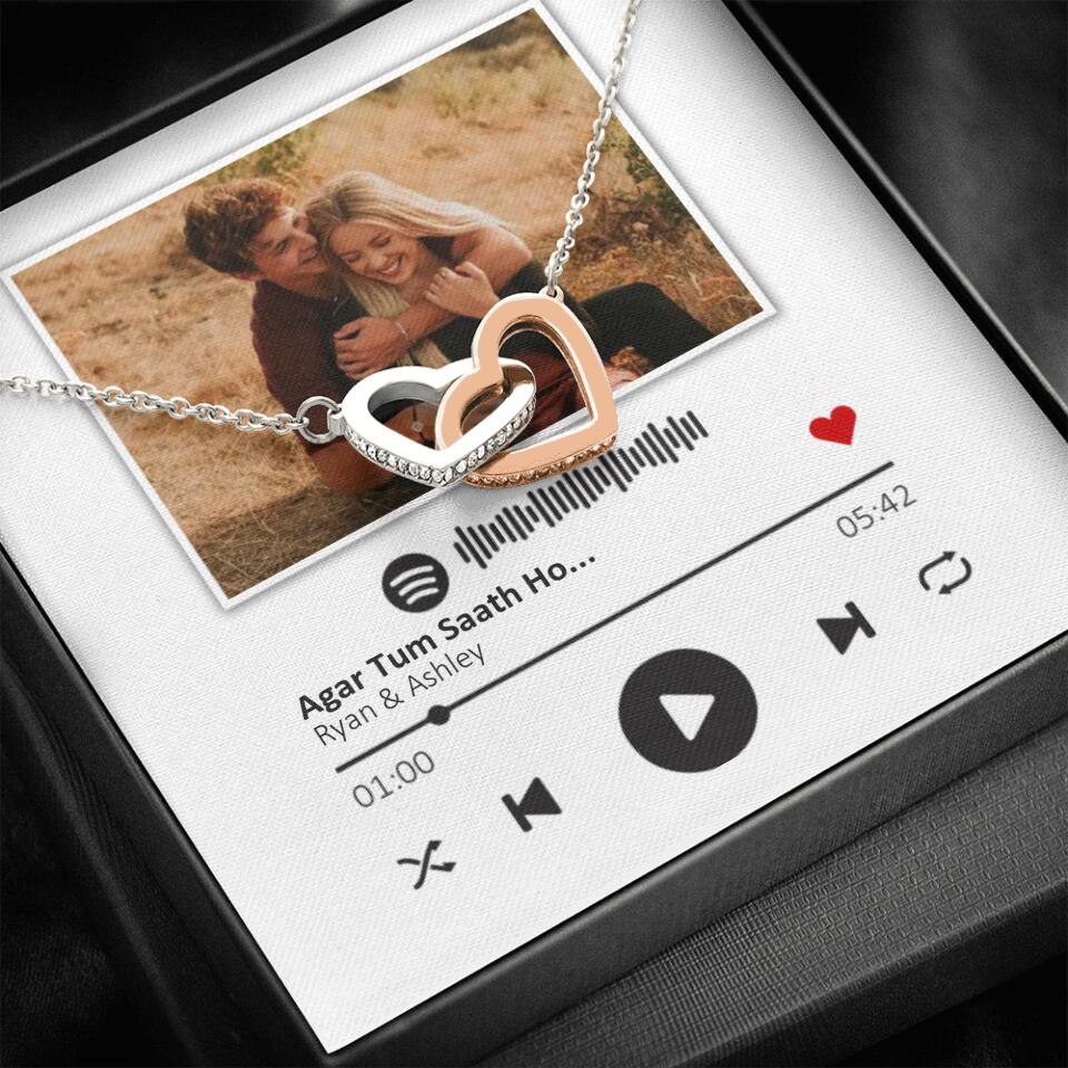 Custom Song Photo Necklace Gift For Her, Girlfriend, Wife On Anniversary