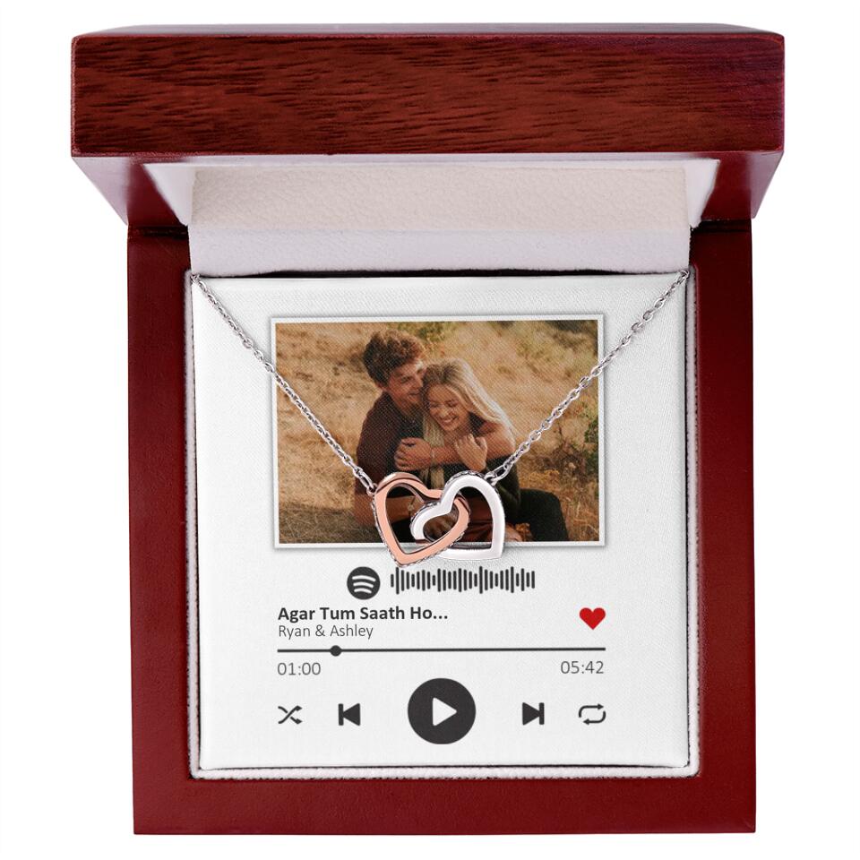 Custom Song Photo Necklace Gift For Her, Girlfriend, Wife On Anniversary