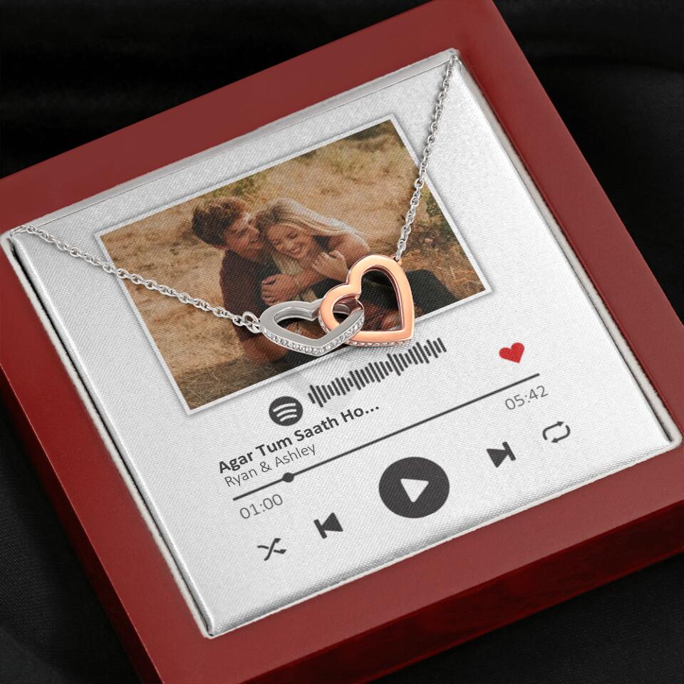 Custom Song Photo Necklace Gift For Her, Girlfriend, Wife On Anniversary