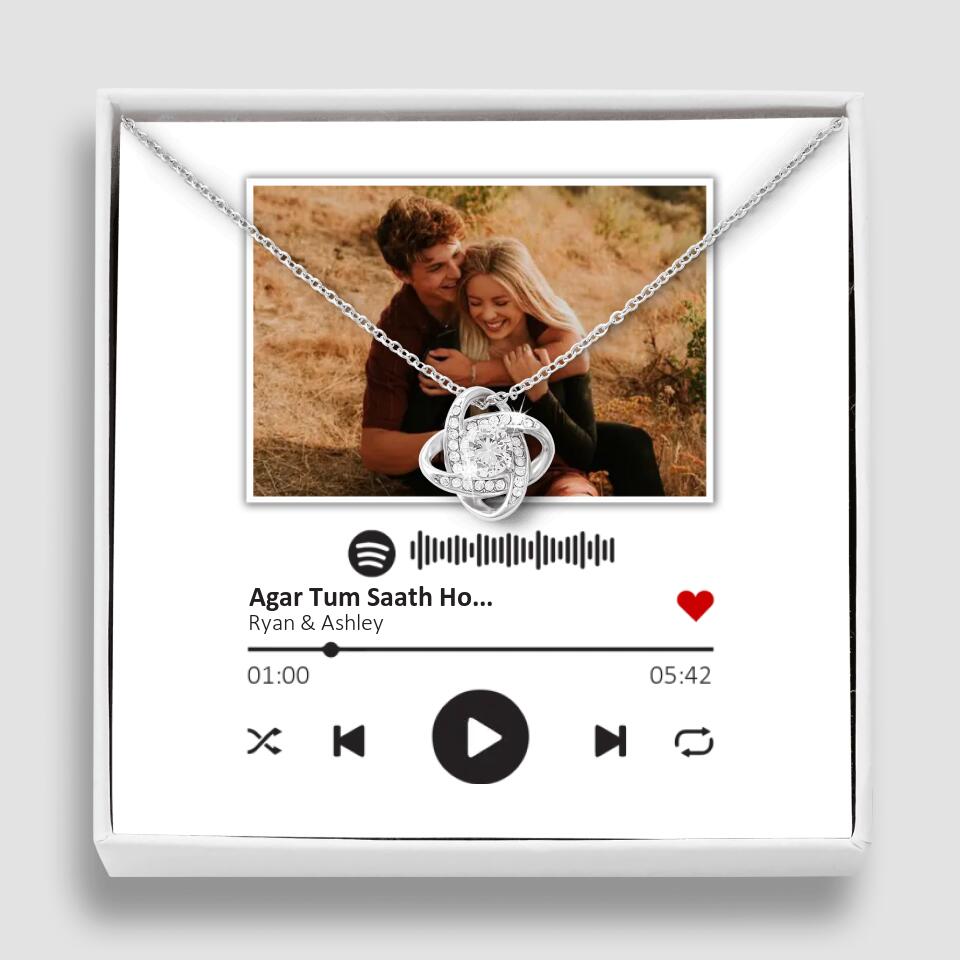 Custom Song Photo Necklace Gift For Her, Girlfriend, Wife On Anniversary
