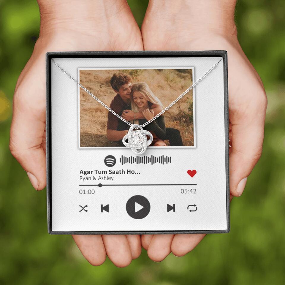 Custom Song Photo Necklace Gift For Her, Girlfriend, Wife On Anniversary