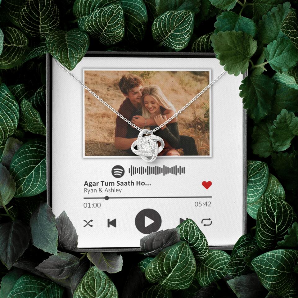 Custom Song Photo Necklace Gift For Her, Girlfriend, Wife On Anniversary