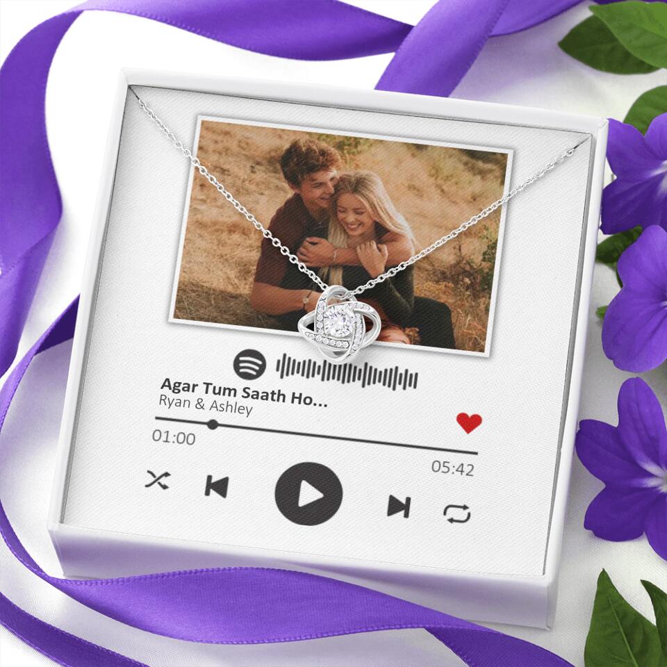 Custom Song Photo Necklace Gift For Her, Girlfriend, Wife On Anniversary