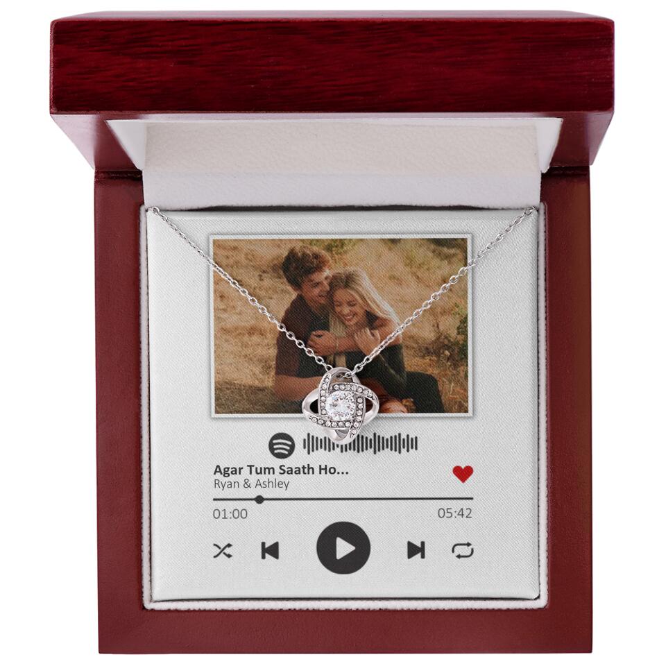 Custom Song Photo Necklace Gift For Her, Girlfriend, Wife On Anniversary