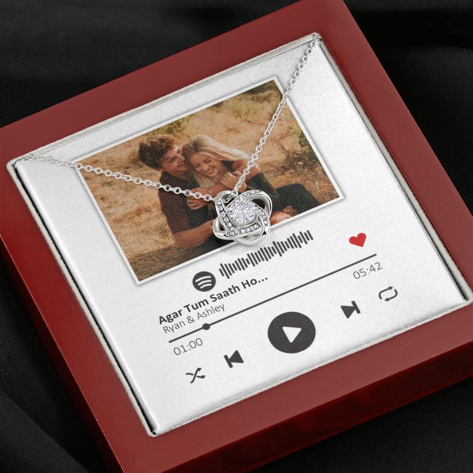 Custom Song Photo Necklace Gift For Her, Girlfriend, Wife On Anniversary