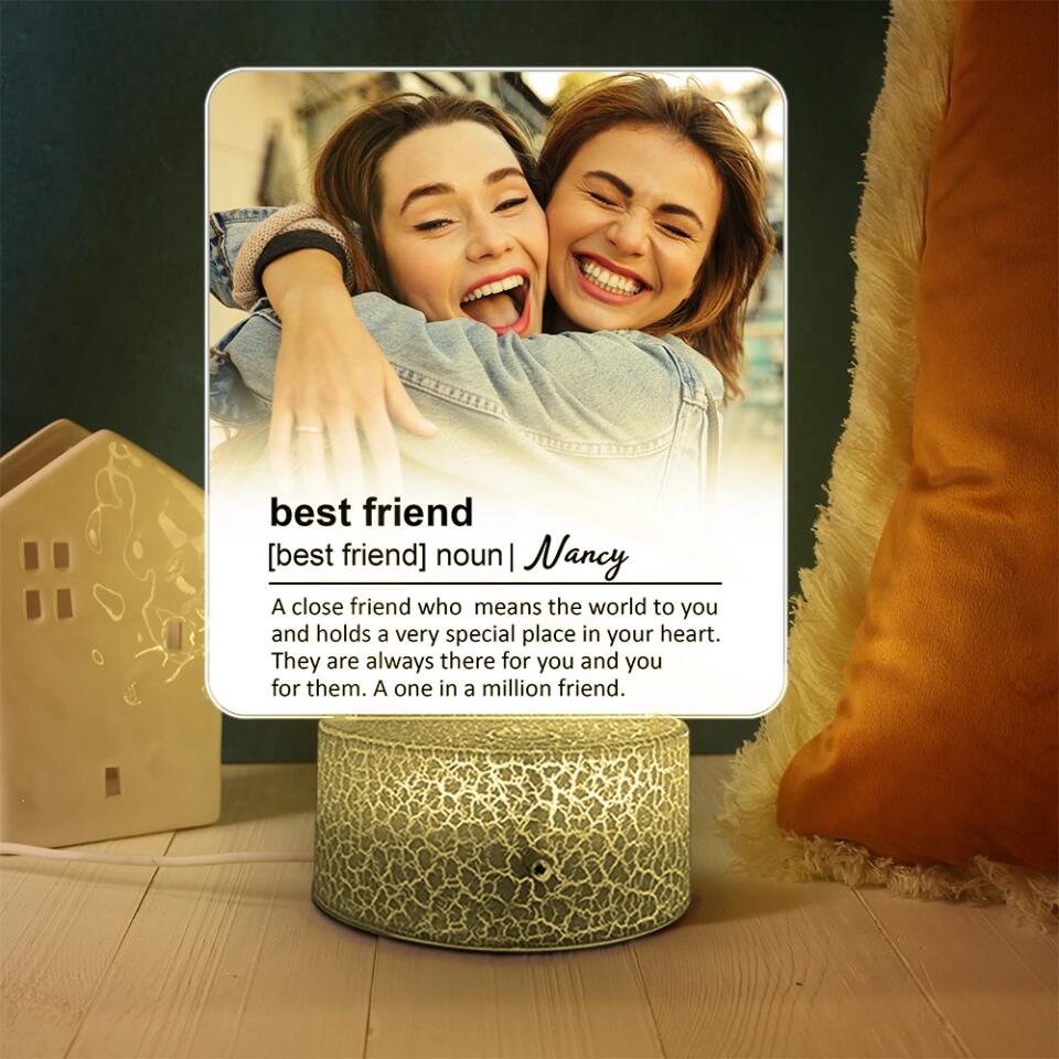 A Best Friend Who Means The World - Custom Photo and Name - Printed Night Light - Best Gift For friends - 301IHPBNLL0005