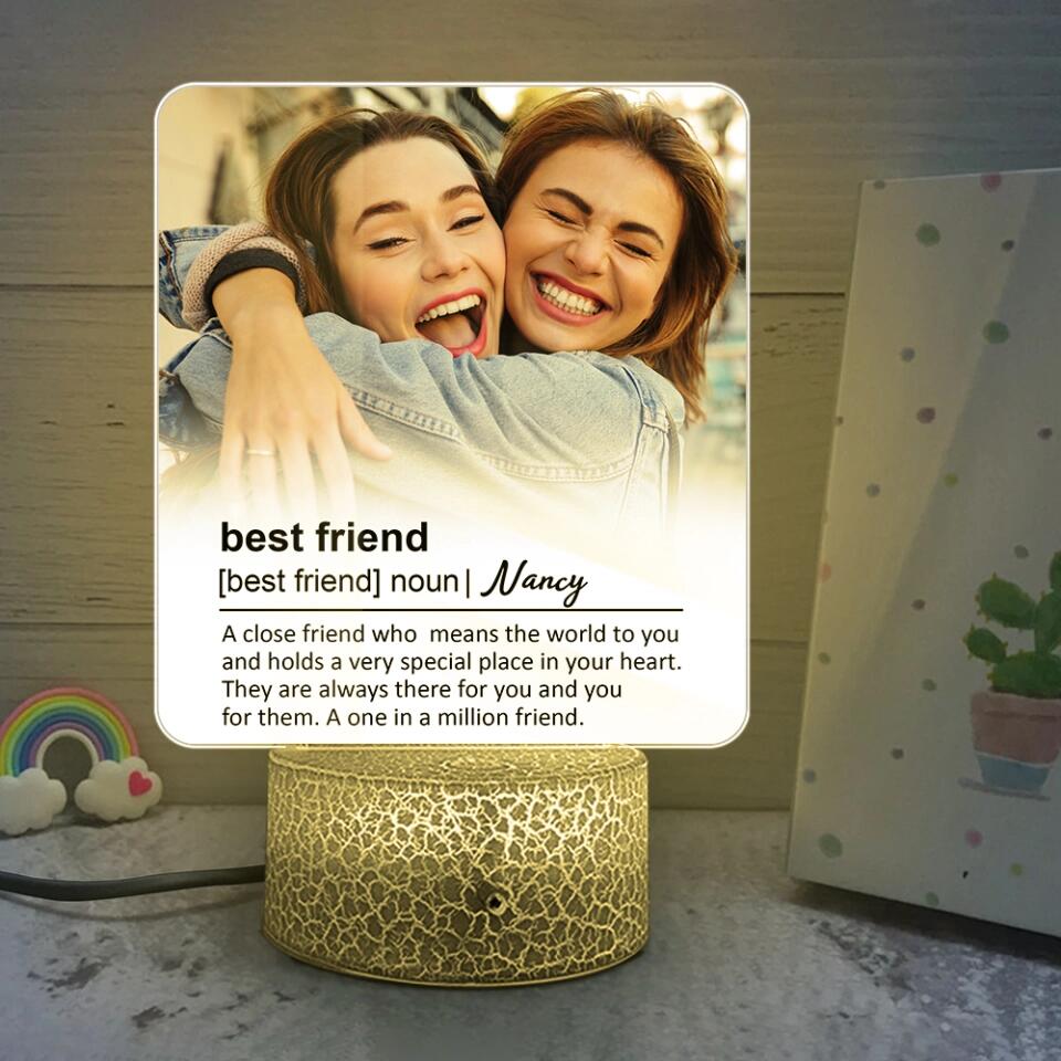 Personalized Valentine Gifts - A Best Friend Who Means The World Personalized Night Light Gift For Friends
