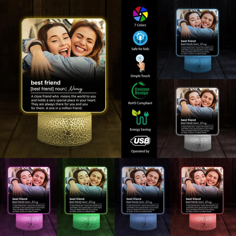 Personalized Valentine Gifts - A Best Friend Who Means The World Personalized Night Light Gift For Friends