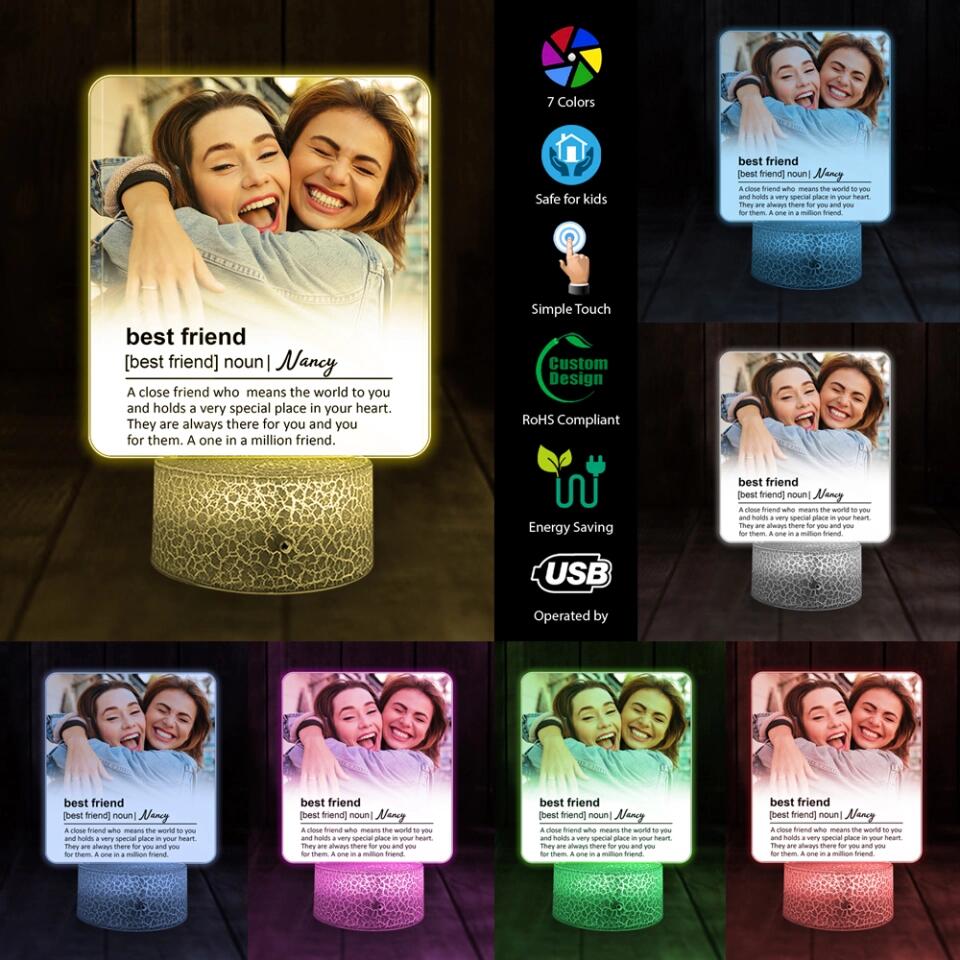 Personalized Valentine Gifts - A Best Friend Who Means The World Personalized Night Light Gift For Friends