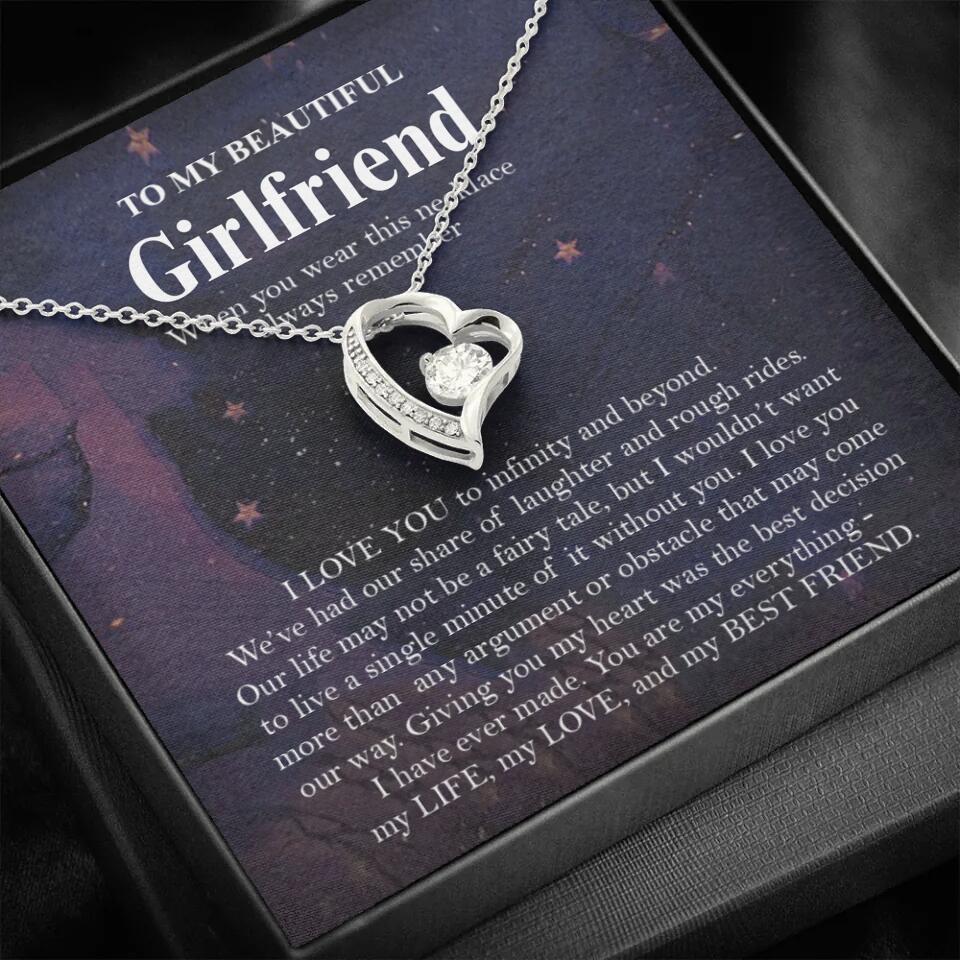 Personalized Valentine Gifts - To My Beautiful Girlfriend/Wife I Love You Personalized Necklace